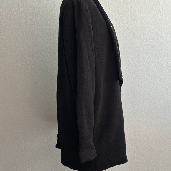 MICHAEL By Michael Kors Black with Gold Studs Open Front Blazer Jacket Size: L - Picture 4 of 10